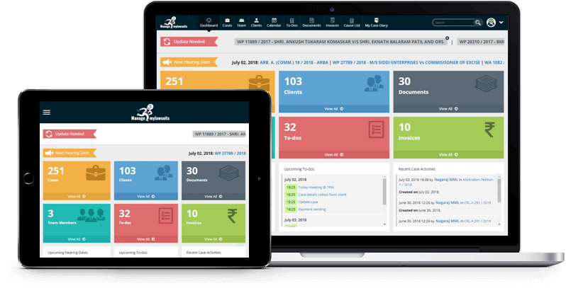 Manage My Lawsuits - Dashboard